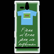 Coque Sony Xperia U Père de rugbyman Bonus offensif-défensif Vert 2