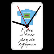Grande pendule murale Père de rugbyman Bonus offensif-défensif Blanc 2