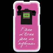 Coque Samsung ACE S5830 Père de rugbyman Bonus offensif-défensif Rose 2