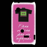 Coque Sony Xperia Typo Père de rugbyman Bonus offensif-défensif Rose 2
