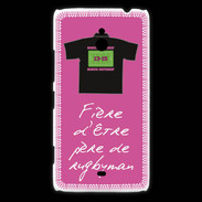 Coque Nokia Lumia 1320 Père de rugbyman Bonus offensif-défensif Rose 2
