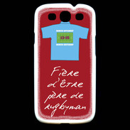 Coque Samsung Galaxy S3 Père de rugbyman Bonus offensif-défensif Rouge 2