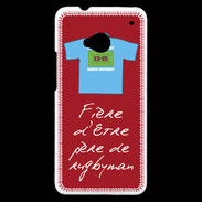 Coque HTC One Père de rugbyman Bonus offensif-défensif Rouge 2