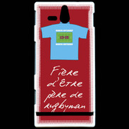 Coque Sony Xperia U Père de rugbyman Bonus offensif-défensif Rouge 2
