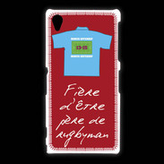 Coque Sony Xpéria Z1 Père de rugbyman Bonus offensif-défensif Rouge 2