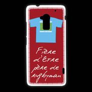 Coque HTC One Max Père de rugbyman Bonus offensif-défensif Rouge 2