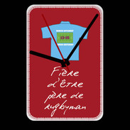 Grande pendule murale Père de rugbyman Bonus offensif-défensif Rouge 2