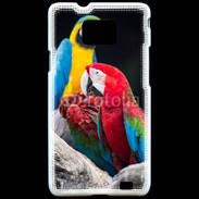 Coque Samsung Galaxy S2 Macaw vert et rouge 76