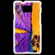 Coque Samsung Galaxy S2 Peinture de champs de lavande 
