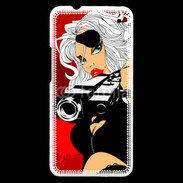 Coque HTC One Femme blonde tueuse 50