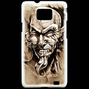 Coque Samsung Galaxy S2 Visage tatouée et percée 50