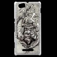 Coque Sony Xperia M Visage de guerrier en dessin 50