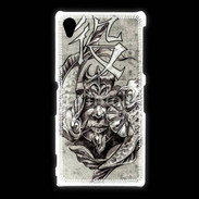 Coque Sony Xpéria Z1 Visage de guerrier en dessin 50