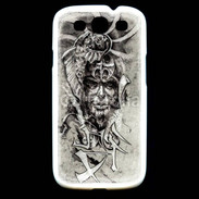 Coque Samsung Galaxy S3 Visage de guerrier en dessin 52