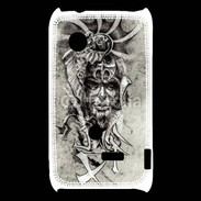 Coque Sony Xperia Typo Visage de guerrier en dessin 52
