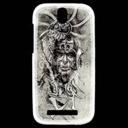 Coque HTC One SV Visage de guerrier en dessin 52