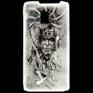 Coque LG P990 Visage de guerrier en dessin 52