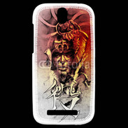 Coque HTC One SV Visage de guerrier en dessin 60