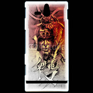 Coque Sony Xperia U Visage de guerrier en dessin 60