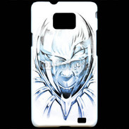 Coque Samsung Galaxy S2 Monstre en dessin bleu