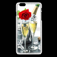 Coque iPhone 6 / 6S Champagne et rose rouge