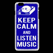 Coque iPhone 6 / 6S Keep Calm Listen music Bleu