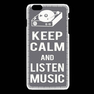 Coque iPhone 6 / 6S Keep Calm Listen music Gris