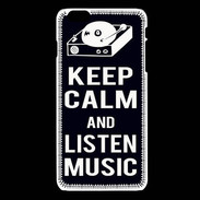 Coque iPhone 6 / 6S Keep Calm Listen music Noir