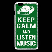 Coque iPhone 6 / 6S Keep Calm Listen music Vert