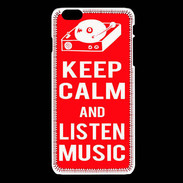 Coque iPhone 6 / 6S Keep Calm Listen music Rouge