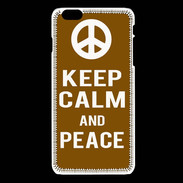 Coque iPhone 6 / 6S Keep Calm Peace Marron