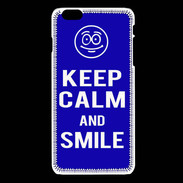 Coque iPhone 6 / 6S Keep Calm Smile Bleu