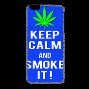 Coque iPhone 6 / 6S Keep Calm Smoke it Bleu