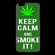 Coque iPhone 6 / 6S Keep Calm Smoke it Kaki