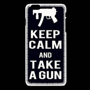 Coque iPhone 6 / 6S Keep Calm Take a gun Noir