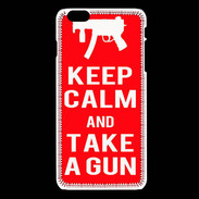Coque iPhone 6 / 6S Keep Calm Take a gun Rouge