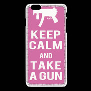 Coque iPhone 6 / 6S Keep Calm Take a gun Rose