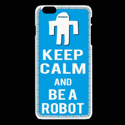 Coque iPhone 6 / 6S Keep Calm Be a Robot Cyan