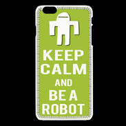 Coque iPhone 6 / 6S Keep Calm Be a Robot Vert pomme