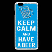 Coque iPhone 6 / 6S Keep Calm Have a beer Cyan
