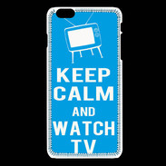 Coque iPhone 6 / 6S Keep Calm Watch TV Cyan