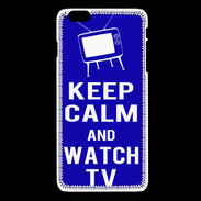 Coque iPhone 6 / 6S Keep Calm Watch TV Bleu