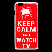 Coque iPhone 6 / 6S Keep Calm Watch TV Rouge