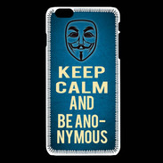 Coque iPhone 6 / 6S Keep Calm and Be Anonymous Bleu