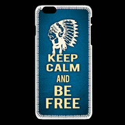 Coque iPhone 6 / 6S Keep Calm and Be Free Bleu
