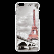 Coque iPhone 6Plus / 6Splus Tour Eiffel rouge sur fond en noir et blanc
