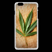 Coque iPhone 6Plus / 6Splus Feuille de cannabis sur toile beige