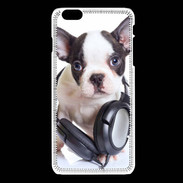 Coque iPhone 6Plus / 6Splus Bulldog français avec casque de musique