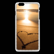 Coque iPhone 6Plus / 6Splus Coeur sur la plage avec couché de soleil