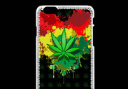 Coque iPhone 6Plus / 6Splus Feuille de cannabis et cœur Rasta
